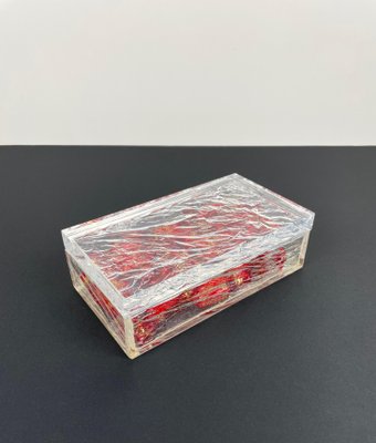 Italian Rectangular Box in Acrylic Glass with Ice Effect, 1970s-LYQ-1171472