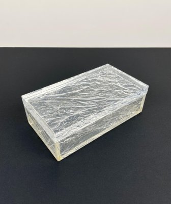 Italian Rectangular Box in Acrylic Glass with Ice Effect, 1970s-LYQ-1171472