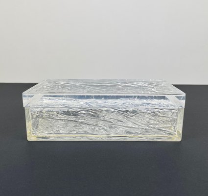 Italian Rectangular Box in Acrylic Glass with Ice Effect, 1970s-LYQ-1171472