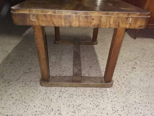 Italian Rectangular Briarwood Veneer Top Dining Table, 1940s-RAQ-654113