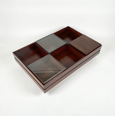 Italian Rectangular Coffee Table in Wood and Glass by Luigi Sormani, 1960s-LYQ-1371302