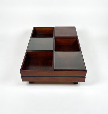 Italian Rectangular Coffee Table in Wood and Glass by Luigi Sormani, 1960s-LYQ-1371302