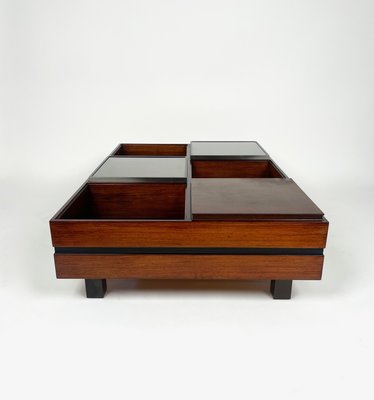 Italian Rectangular Coffee Table in Wood and Glass by Luigi Sormani, 1960s-LYQ-1371302