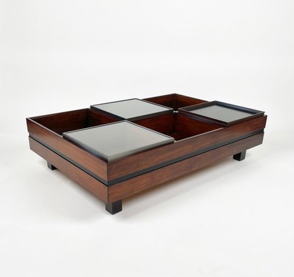 Italian Rectangular Coffee Table in Wood and Glass by Luigi Sormani, 1960s-LYQ-1371302