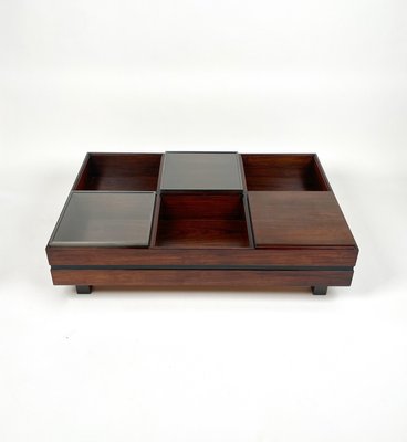 Italian Rectangular Coffee Table in Wood and Glass by Luigi Sormani, 1960s-LYQ-1371302