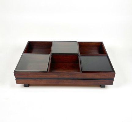 Italian Rectangular Coffee Table in Wood and Glass by Luigi Sormani, 1960s-LYQ-1371302