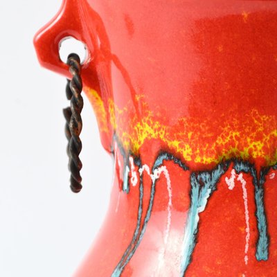 Italian Red Ceramic Vase from Bertoncello, 1970s-IXK-1818780