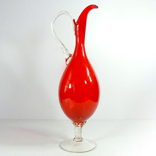 Italian Red Glass Carafe from Empoli, 1970s