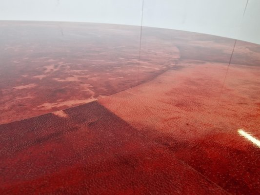 Italian Red Lacquered Parchment Dining Table attributed to Aldo Tura, 1960s-IRH-1449510