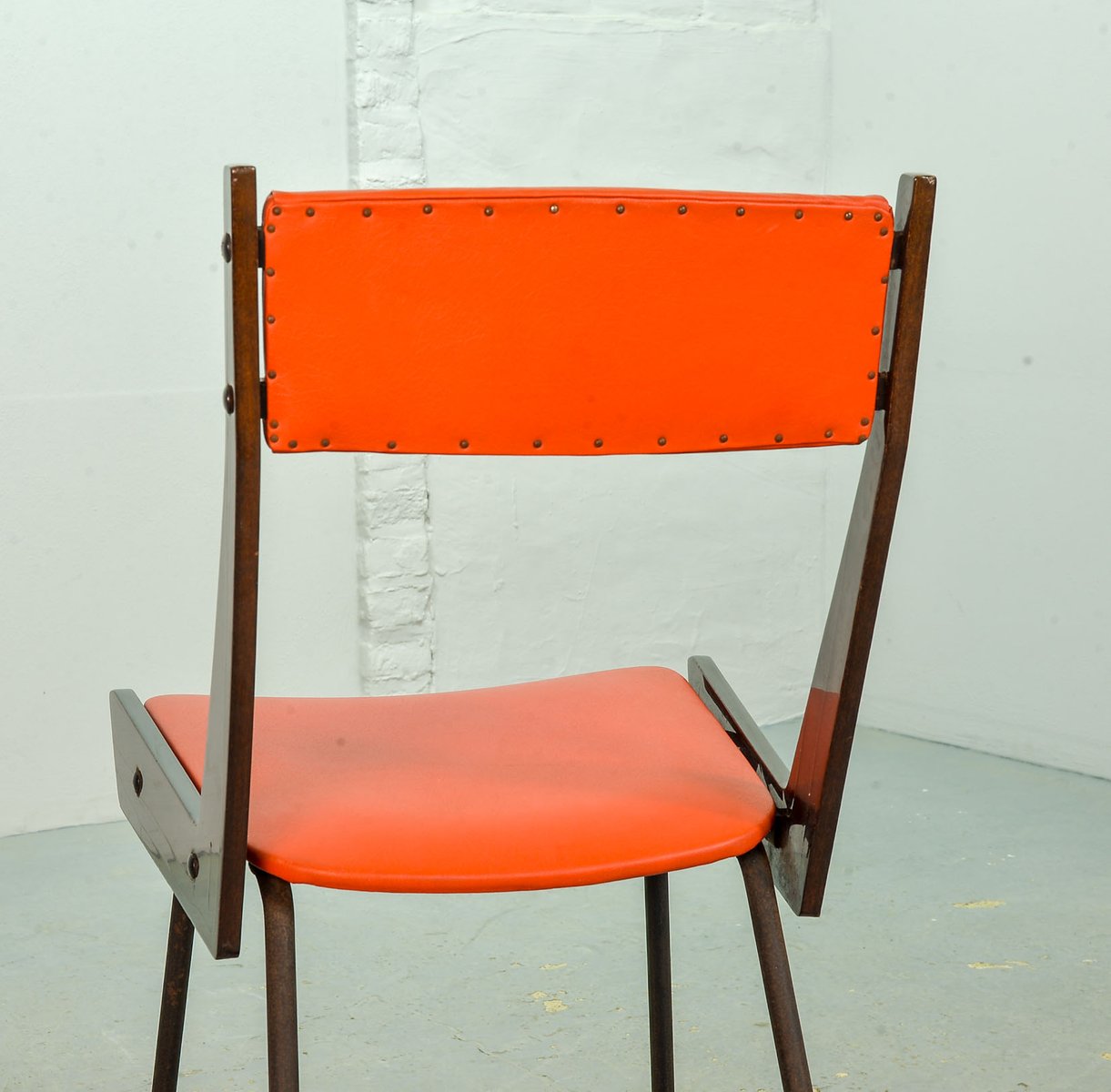 Italian Red Leatherette Dining Chairs by Gianfranco Frattini for R&B, 1950s, Set of 6