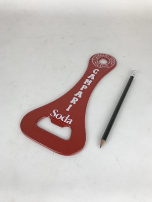 Italian Red Metal Campari Soda Advertising Bottle Opener, 1970s-YNA-656578