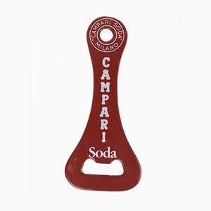 Italian Red Metal Campari Soda Advertising Bottle Opener, 1970s-YNA-656578