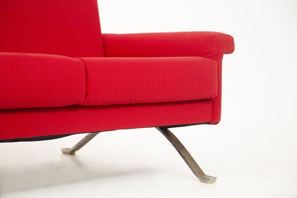 Italian Red Model 875 Sofa by Ico Parisi for Cassina-RCE-1060774