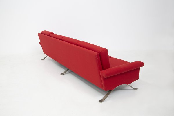 Italian Red Model 875 Sofa by Ico Parisi for Cassina-RCE-1060774