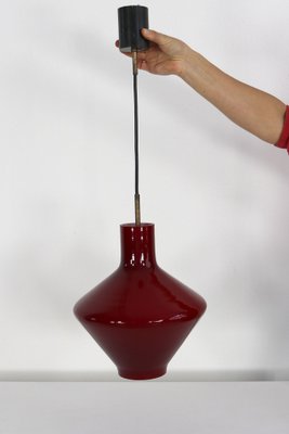 Italian Red Murano Glass Pendant Lamp, 1950s-AA-1764466