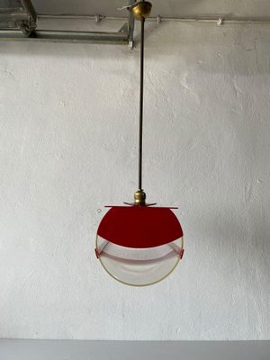 Italian Red Plastic Pendant Lamp, 1970s-RDS-1147848