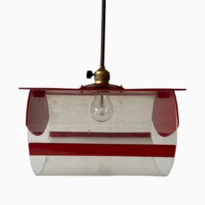 Italian Red Plastic Pendant Lamp, 1970s-RDS-1147848