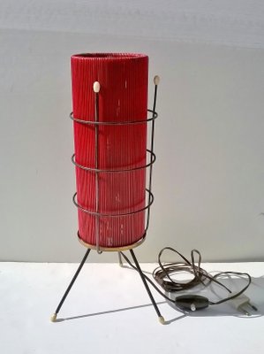 Italian Red Plastic Table Lamp, 1950s-EI-175436