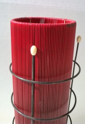 Italian Red Plastic Table Lamp, 1950s-EI-175436