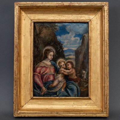 Italian Religious Painting, 17th-Century, Oil on Copper, Framed-MAX-1298664