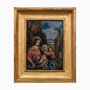 Italian Religious Painting, 17th-Century, Oil on Copper, Framed-MAX-1298664