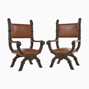 Italian Renaissance Style Chairs, Set of 2-NQ-1339444