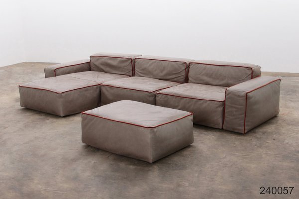 Italian Riff Modular Sofa in Leather from Flexteam, 1999, Set of 4-EZZ-1821062