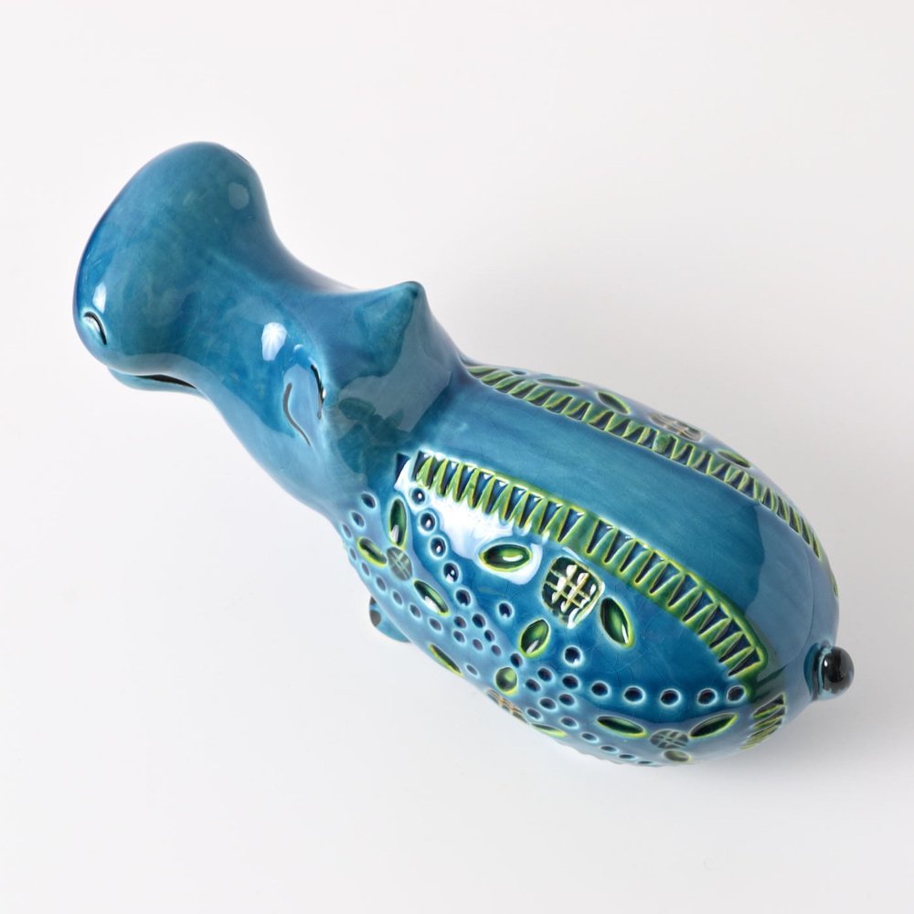 Italian Rimini Blue Hippo Figurine from Italica Ars, 1960s