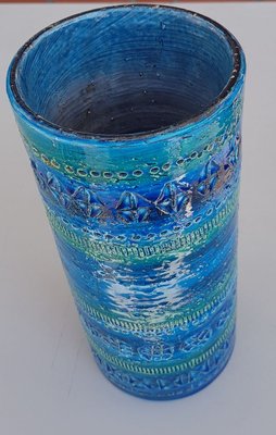 Italian Rimini Blue Vase from Bitossi, 1960s-QDP-910493