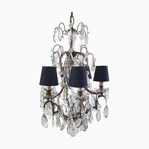 Italian Rococo Crystal Chandelier, 1940s-FO-1405574