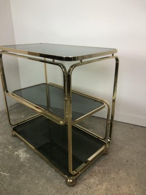 Italian Rolling Trolley in Gold Metal, 1980s-RWZ-1327702