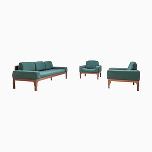 Italian Romantica Living Room Set in Walnut by Piero Ranzani for Elam, 1950s, Set of 3-ITV-1299199