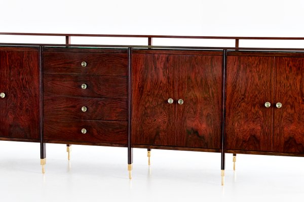 Italian Rosewood and Brass Sideboard by Carlo de Carli for Luigi Sormani, 1964-FMT-595745