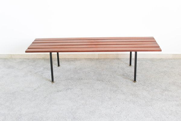 Italian Rosewood and Metal Bench, 1970s-OAQ-1337662