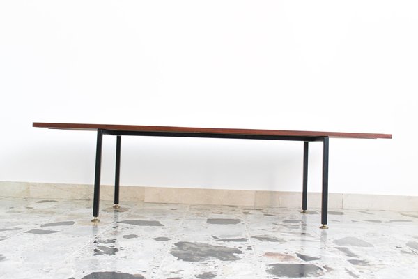 Italian Rosewood and Metal Bench, 1970s-OAQ-1337662