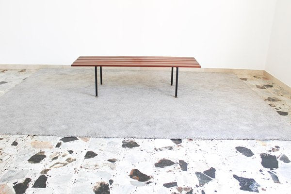 Italian Rosewood and Metal Bench, 1970s-OAQ-1337662