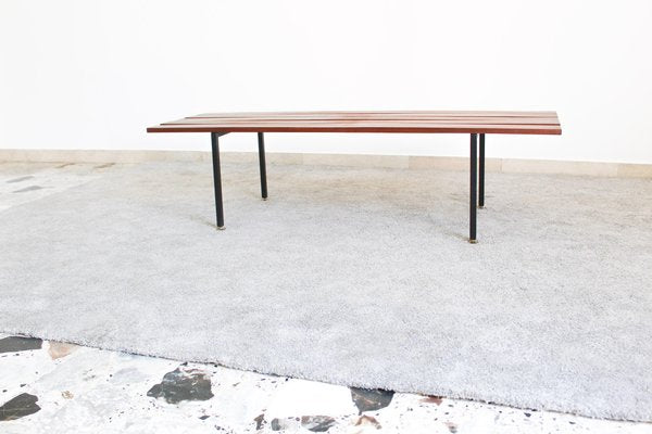 Italian Rosewood and Metal Bench, 1970s-OAQ-1337662