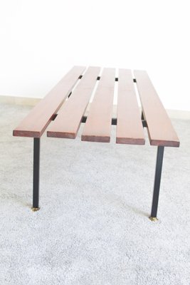 Italian Rosewood and Metal Bench, 1970s-OAQ-1337662