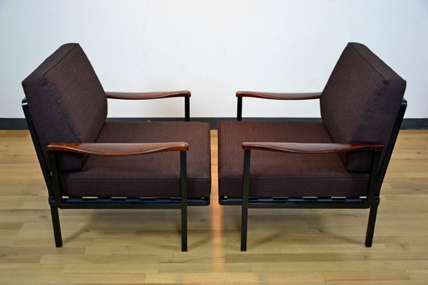 Italian Rosewood Model P24 Lounge Chairs by Osvaldo Borsani for Tecno, 1960s, Set of 2-QZZ-577025