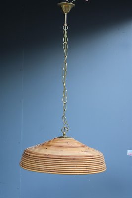 Italian Round Bamboo Chandelier, 1950s-EH-1091826