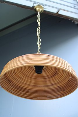 Italian Round Bamboo Chandelier, 1950s-EH-1091826