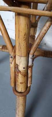 Italian Round Rattan and Bamboo Stool by Franco Albini, 1960s-LCV-1704860