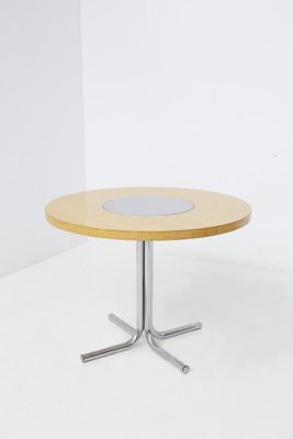 Italian Round Table in Steel and Wood by Gae Aulenti for Elam, 1950s-RCE-1435777