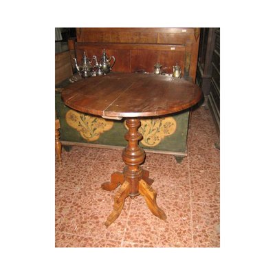 Italian Round Table in Walnut, 1800s-RAQ-687630