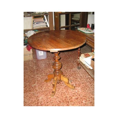 Italian Round Table in Walnut, 1800s-RAQ-687630