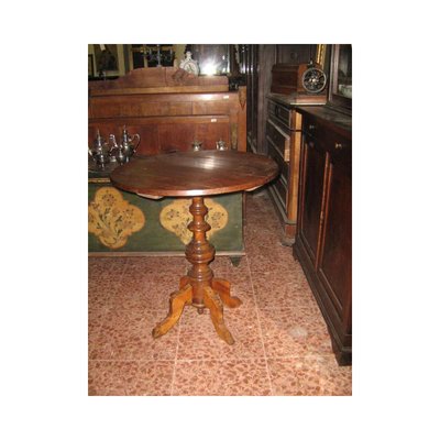 Italian Round Table in Walnut, 1800s-RAQ-687630