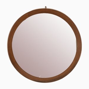 Italian Round Wall Mirror in Wood, 1960s-IUC-1811079