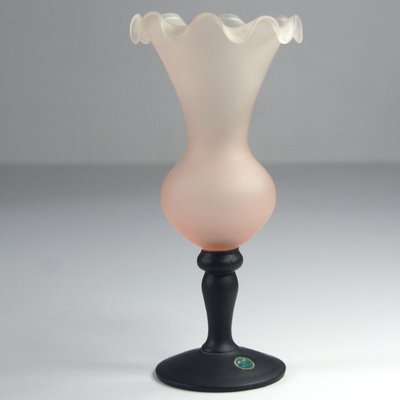 Italian Satin Glass Vase, 1970s-GIW-1356746