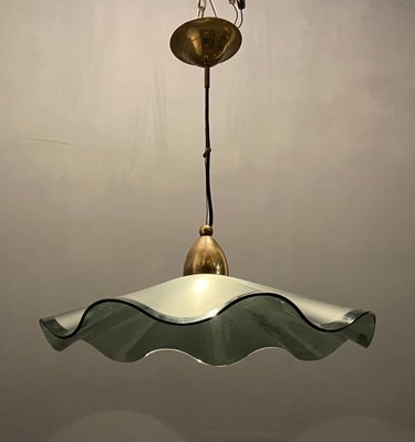 Italian Satinated Glass Light Pendant, 1970s-JJC-1058049