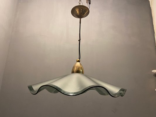 Italian Satinated Glass Light Pendant, 1970s-JJC-1058049